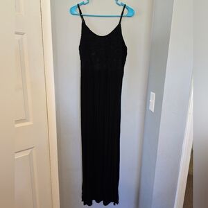 Black Maxi Dress With Lace Detail